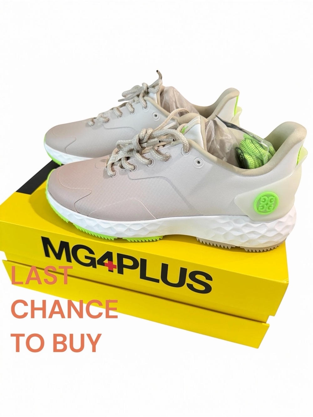 G/FORE Size 8.5 Waterproof Womens MG4+ Gradient Golf Shoes - Stone New in Box